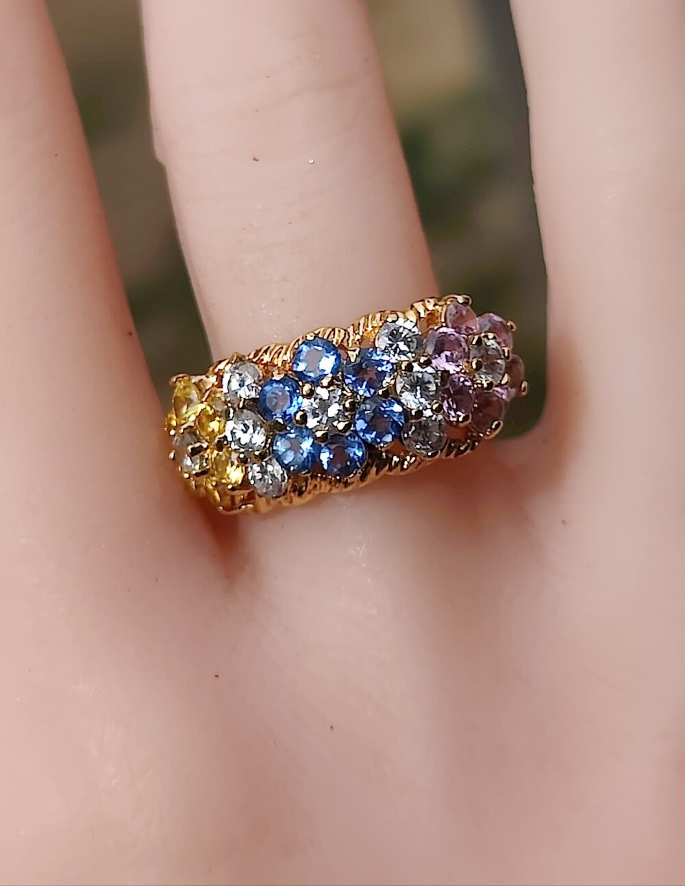 Ross-Simons Multicolor Sapphire and Diamond 14K Gold Band - Picture 8 of 10
